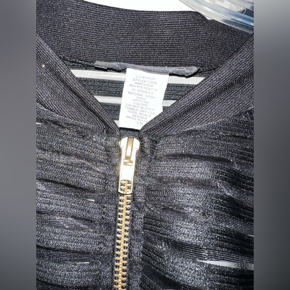 Striped Mesh Bomber Jacket - Picture 4 of 4